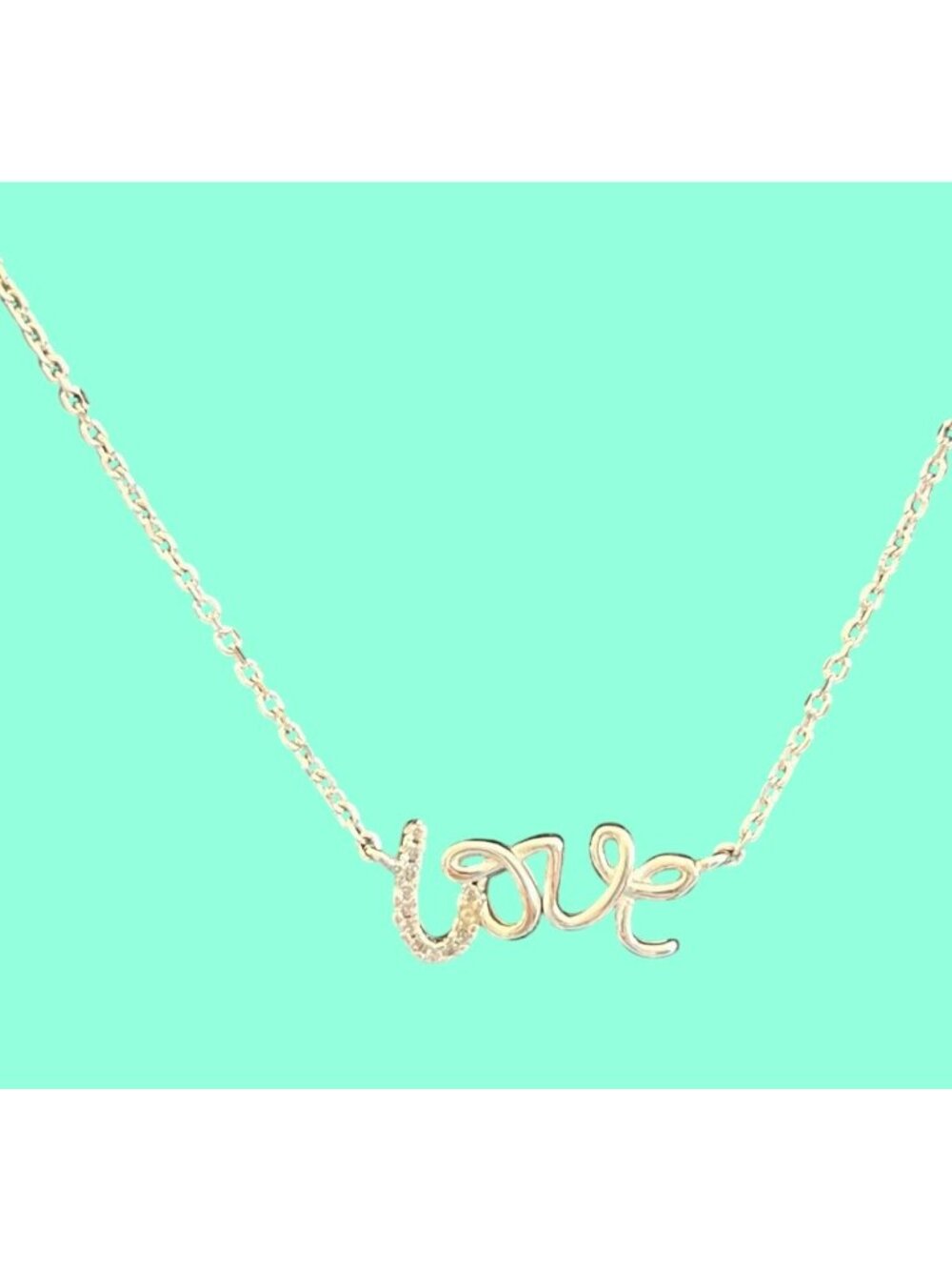 "Love" 925 Chain 17" L Marked "LACN" - Picture 3 of 5